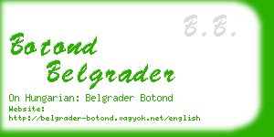 botond belgrader business card